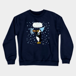 Birthday Horn Penguin Crewneck Sweatshirt